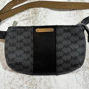 Michael Kors Jet Set Belt Bag Logo Waist Pack Black L/XL